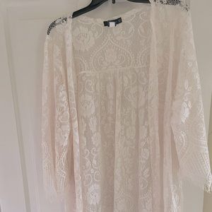 ✨NEVER WORN✨ Off White Lace Cardigan